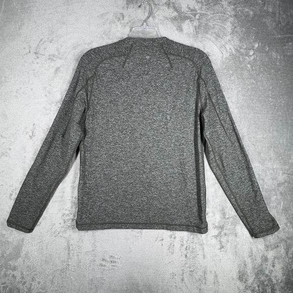 Lululemon Shirt Mens Medium Surge Green Gator Henley Rulu Workout Athleisure Gym - Picture 3 of 8